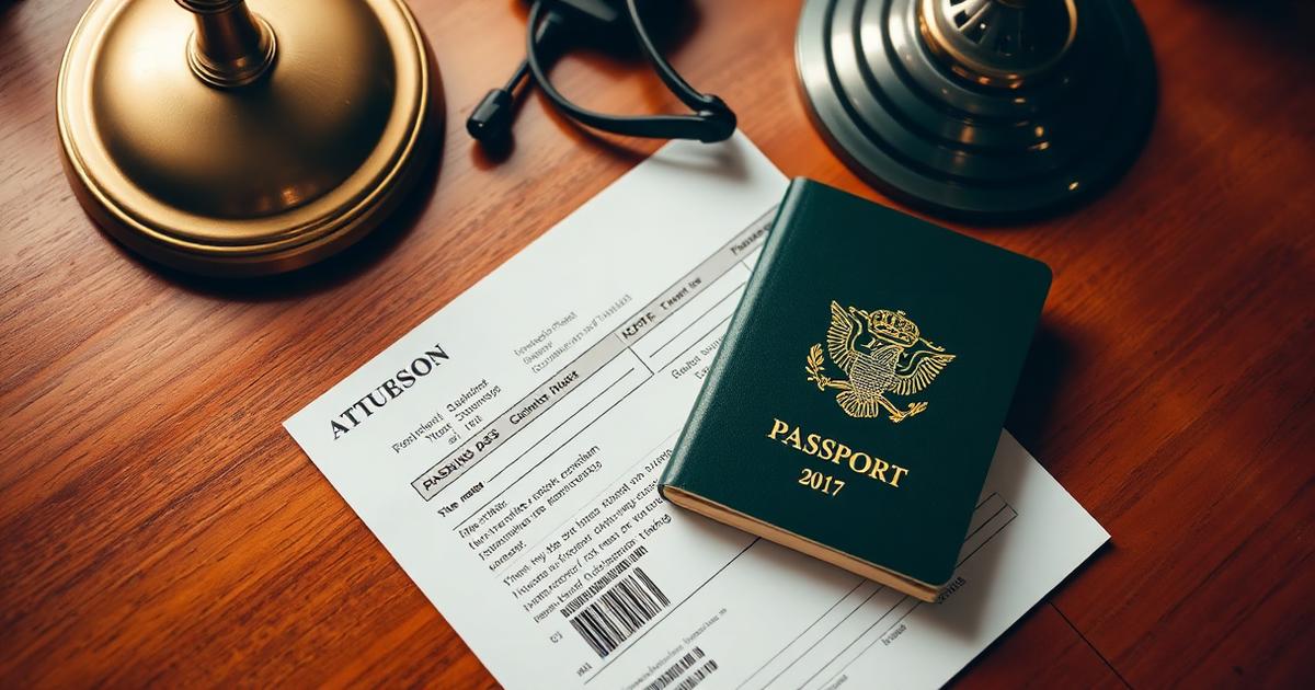 Passport, admission letter and travel documents prepared for an Indian student visa application